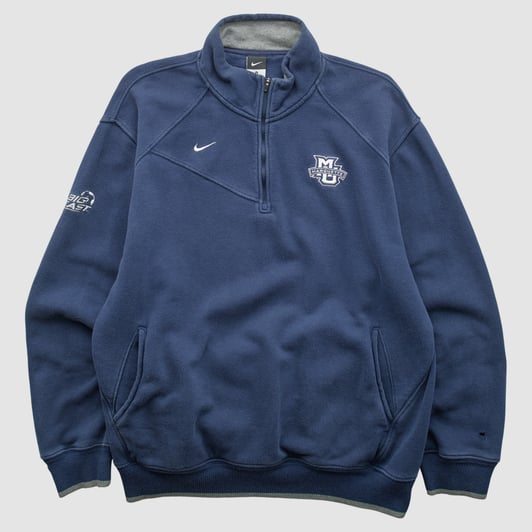 Marquette Golden Eagles Nike 2010s 1/4 Zip Sweatshirt - Navy - XL by Fanatics Real Vintage