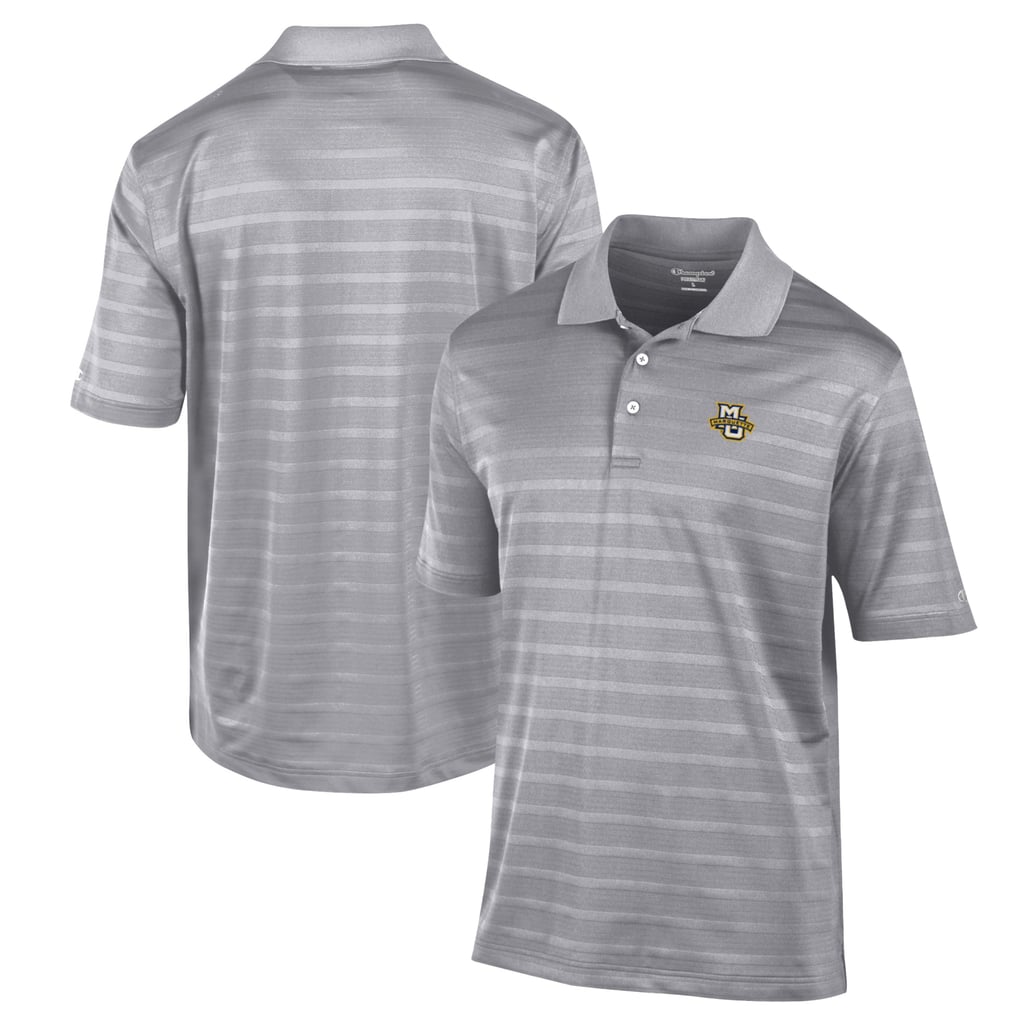 Marquette Golden Eagles Champion Textured Solid Polo - Gray