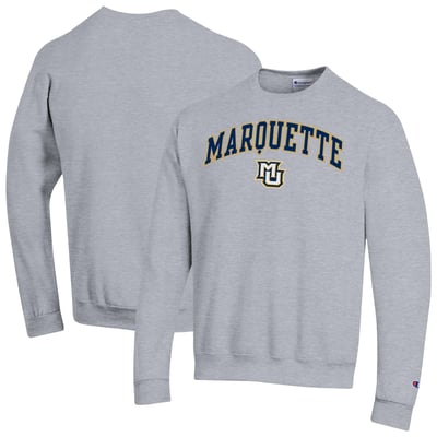 Marquette Golden Eagles Champion Arch Powerblend Sweatshirt - Heather Gray