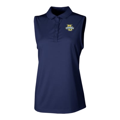  Marquette Golden Eagles Columbia Women's Ace Flair Sleeveless Tank Polo - Navy