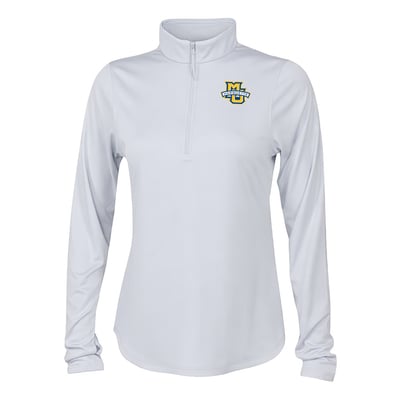  Marquette Golden Eagles Columbia Women's Fairway Breeze Quarter-Zip Pullover - White