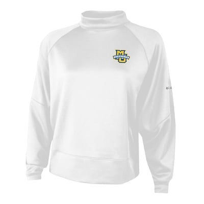  Marquette Golden Eagles Columbia Women's Par-Performance Raglan Dolman Mock Neck Sweatshirt - White