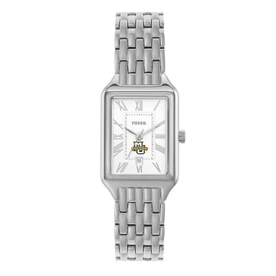 Marquette Golden Eagles Fossil Women's Raquel Three-Hand Date Stainless Steel Watch
