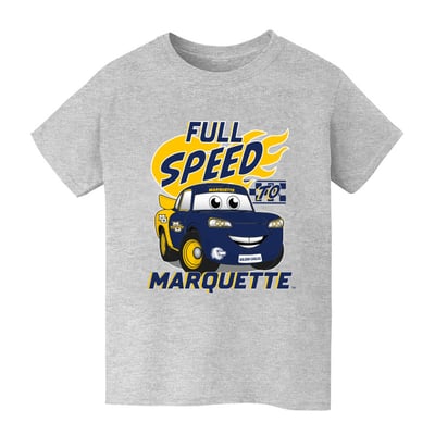  Marquette Golden Eagles Vive La Fete Youth Full Speed T-Shirt - Gray