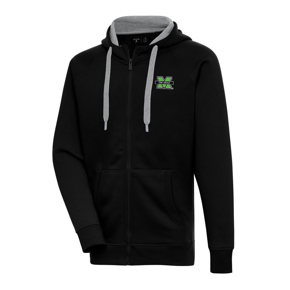 Marshall Thundering Herd Antigua Victory Full-Zip Hoodie - Black