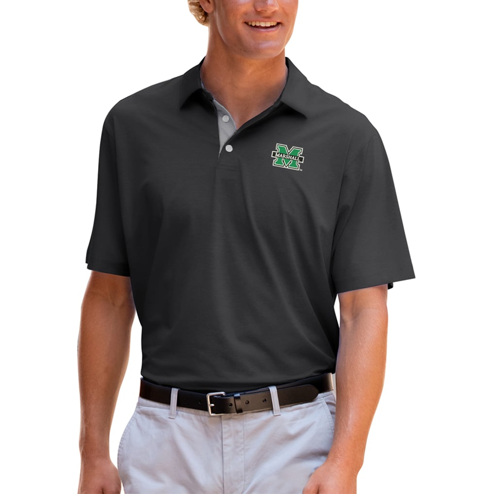 Marshall Thundering Herd Vansport Pro Signature Polo- Black