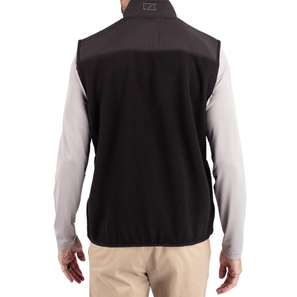 Marshall Thundering Herd Cutter & Buck Cascade Eco Fleece Full-Zip Vest - Black