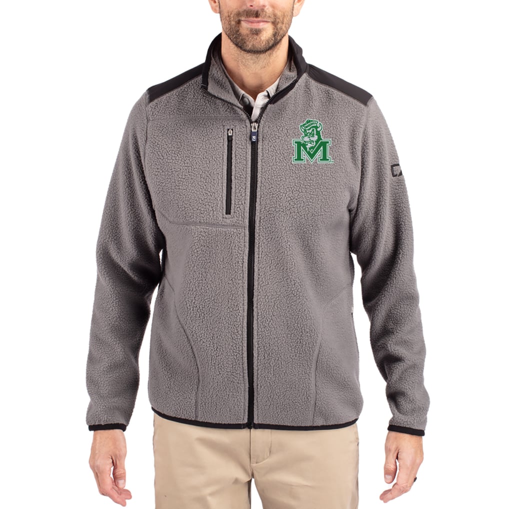 Marshall Thundering Herd Cutter & Buck Cascade Eco Fleece Full-Zip Jacket - Gray