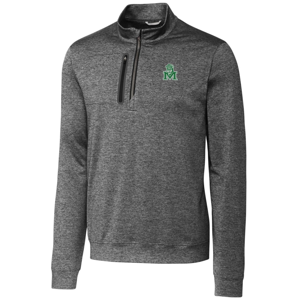 Marshall Thundering Herd Cutter & Buck Vault Big & Tall Stealth Quarter-Zip Pullover Top - Steel