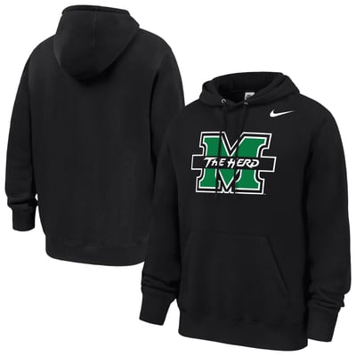 Marshall Thundering Herd Nike Club Fleece Hoodie - Black
