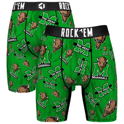  Marshall Thundering Herd Rock Em All Over Logo Boxer Briefs - Green