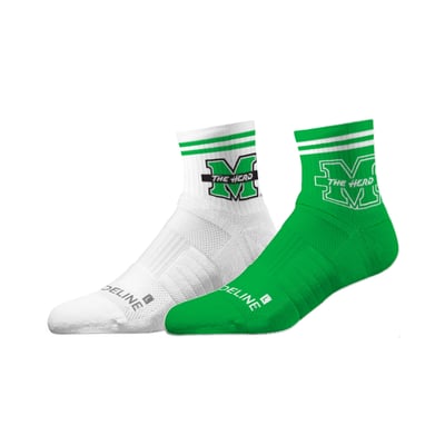 Marshall Thundering Herd Strideline Unisex Half Calf Socks Two-Pack Set
