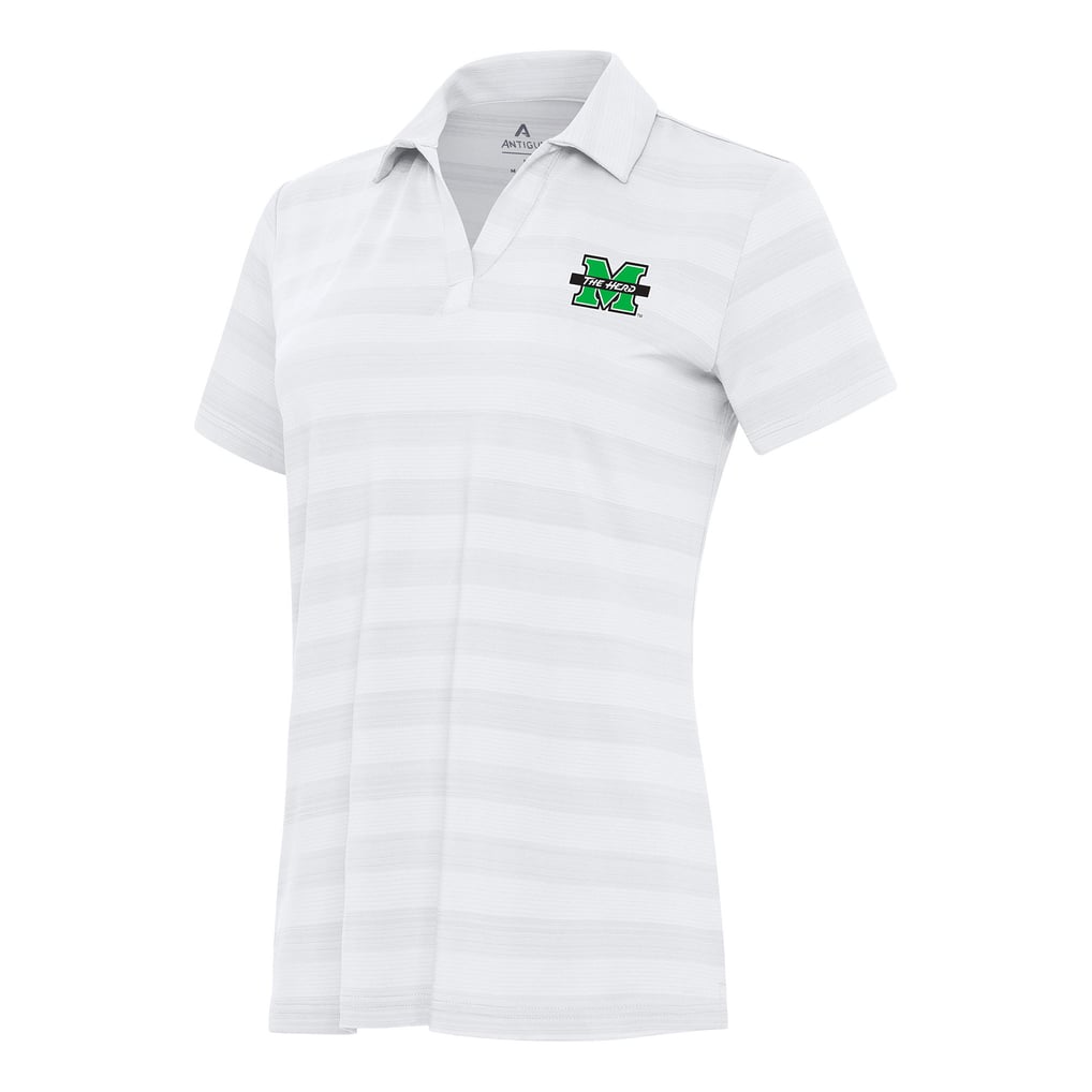 Marshall Thundering Herd Antigua Women's Tunnel Polo - White