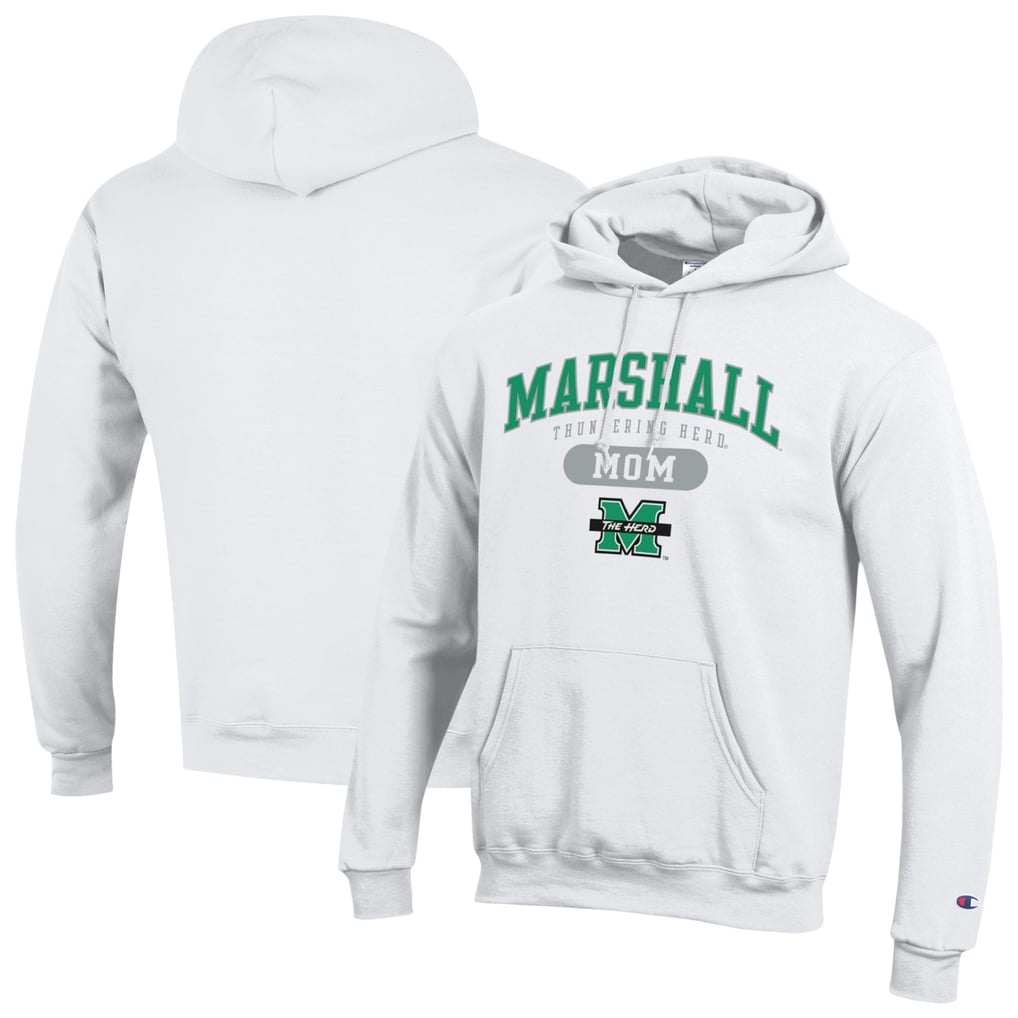 Marshall Thundering Herd Champion Women's Mom Pill Box Eco Powerblend Hoodie - White