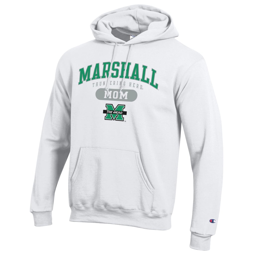 Marshall Thundering Herd Champion Women's Mom Pill Box Eco Powerblend Hoodie - White