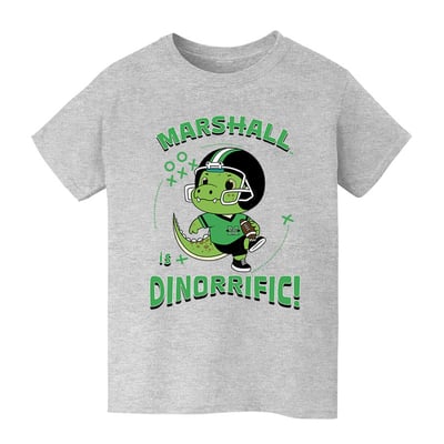 Marshall Thundering Herd Vive La Fete Youth Dinorrific T-Shirt - Gray