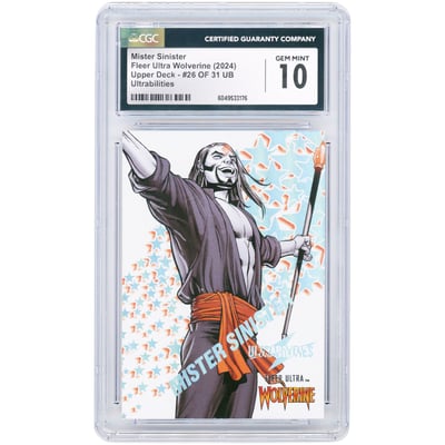 Mister Sinister 2024 Marvel Fleer Ultra Wolverine Ultrabilities Chrome Foil #26 CGC Authenticated 10 Card