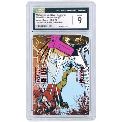 Wolverine 2024 Marvel Fleer Ultra Wolverine Greatest Battles Red Foil #18 CGC Authenticated 9 Card