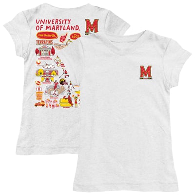  Maryland Terrapins Vive La Fete Girls Toddler Impressions Artwork T-Shirt - White