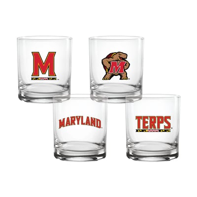  Maryland Terrapins Indigo Falls Core 4-Pack Collectors Rocks Glass Set
