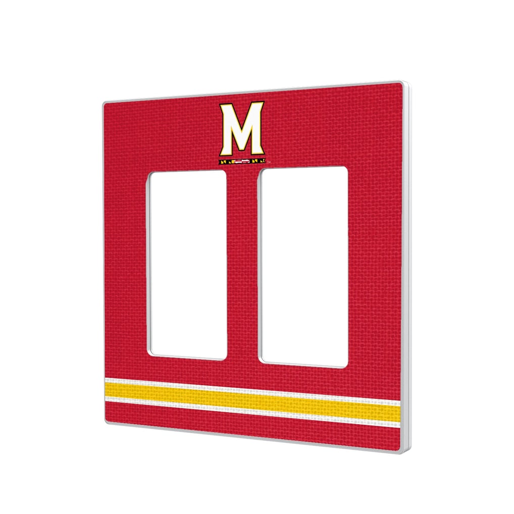 Maryland Terrapins Keyscaper Stripe Design Double Rocker Lightswitch Plate