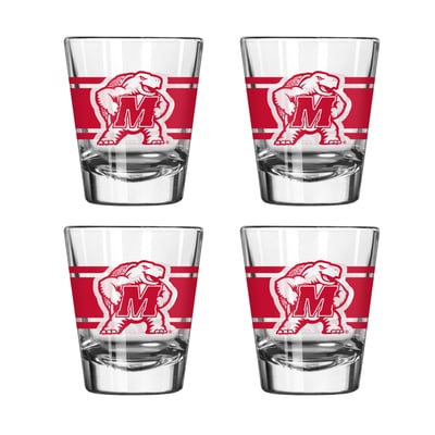Maryland Terrapins Logo Brands Four-Piece Stripe Shot Glass Set