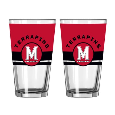 Maryland Terrapins Logo Brands Two-Piece 16oz. Horizon Pint Glass Set