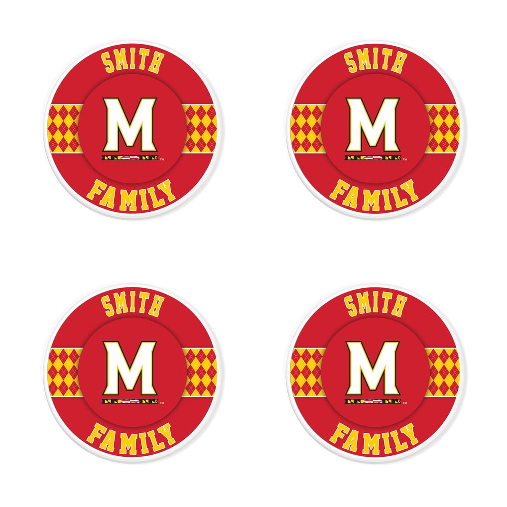 Maryland Terrapins 4" Personalized Circular Coasters 4-Pack Set