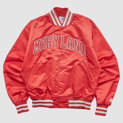Maryland Terrapins 90s Full Snap Jacket - Red - M by Fanatics Real Vintage
