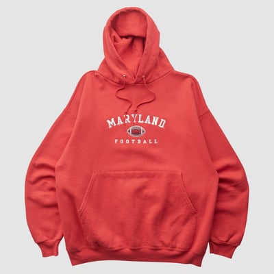 Maryland Terrapins Champion 2000s Hooded Pullover Sweatshirt - Red - L by Fanatics Real Vintage