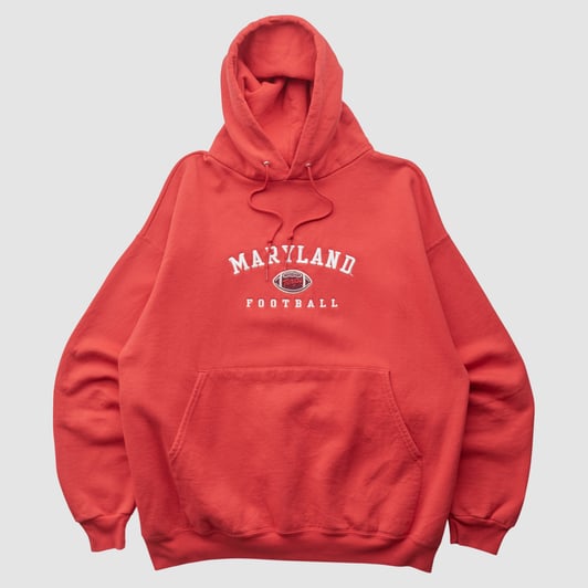 Maryland Terrapins Champion 2000s Hooded Pullover Sweatshirt - Red - L by Fanatics Real Vintage