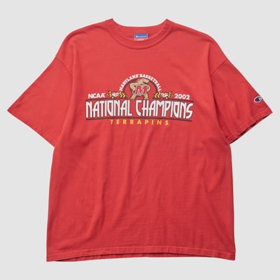 Maryland Terrapins Champion 2002 T-shirt - Red - M by Fanatics Real Vintage