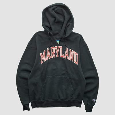 Maryland Terrapins Champion 2010s Hooded Pullover Sweatshirt - Black - XS by Fanatics Real Vintage
