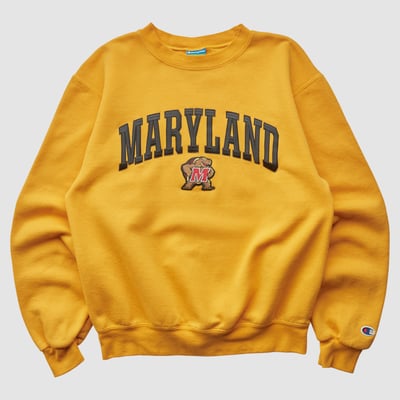 Maryland Terrapins Champion 2010s Pullover Sweatshirt - Yellow - XS by Fanatics Real Vintage