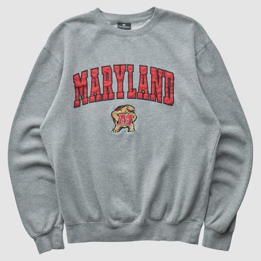 Maryland Terrapins Colosseum 2010s Pullover Sweatshirt - Heather Gray - XS by Fanatics Real Vintage