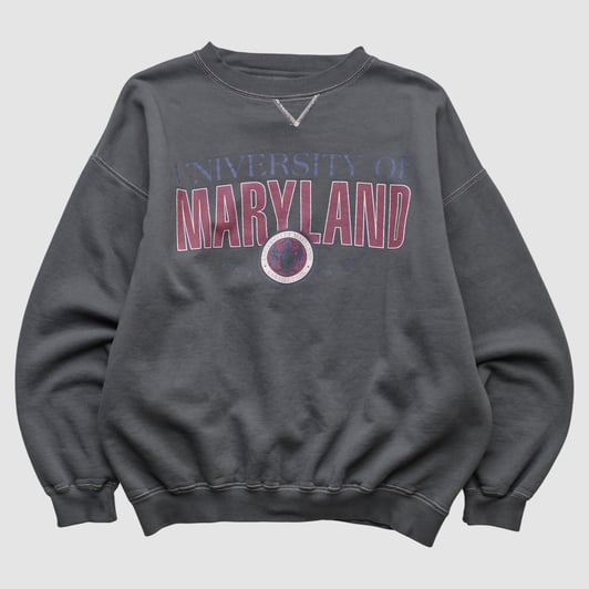 Maryland Terrapins Gear For Sports 2000s Pullover Sweatshirt - Charcoal - XL by Fanatics Real Vintage