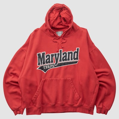 Maryland Terrapins J America Sportswear 2000s Hooded Pullover Sweatshirt - Red - XL by Fanatics Real Vintage