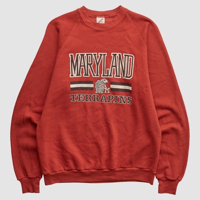 Maryland Terrapins Jerzees 90s Pullover Sweatshirt - Red - S by Fanatics Real Vintage