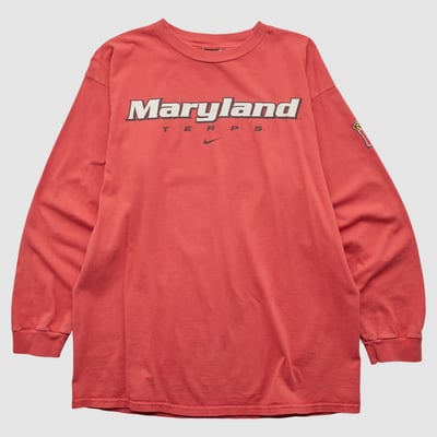 Maryland Terrapins Nike 2000s Long Sleeve T-shirt - Red - XL by Fanatics Real Vintage