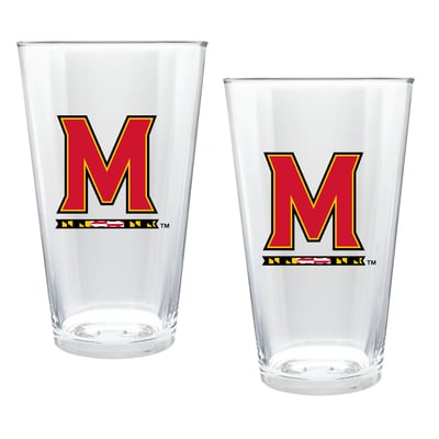 Maryland Terrapins Two-Piece 16oz. Double Play Pint Glass Set