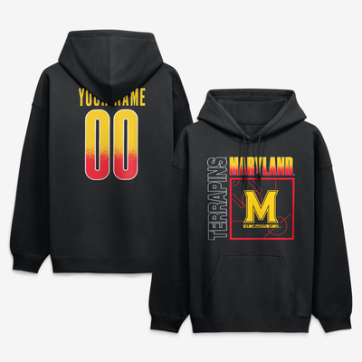 Maryland Terrapins Big & Tall Home Court Pop Personalized Any Name & Number Hoodie - Black