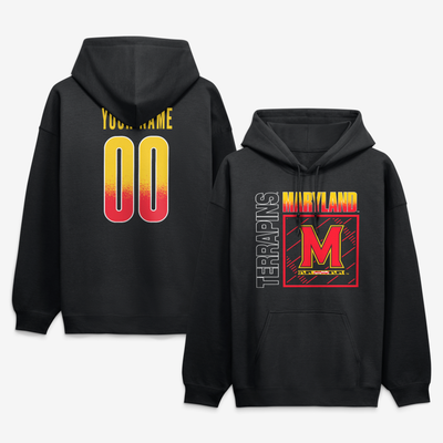 Maryland Terrapins  Home Field Pop Personalized Any Name & Number Hoodie - Black