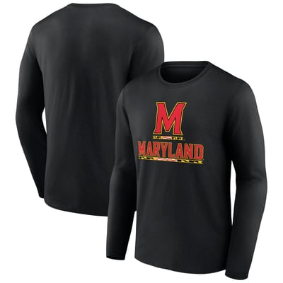 Maryland Terrapins Lockup Team Long Sleeve T-Shirt - Black