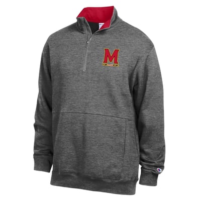  Maryland Terrapins Champion Fleece Quarter-Zip Pullover - Charcoal