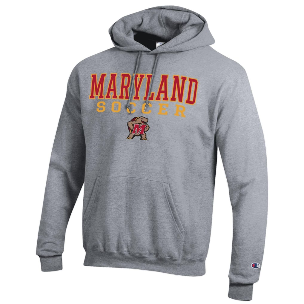 Maryland Terrapins Champion Soccer Stack Logo Powerblend Pullover Hoodie - Gray