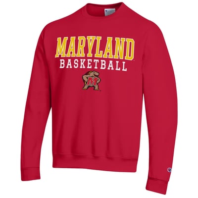 Maryland Terrapins Champion Basketball Stack Sweatshirt - Red