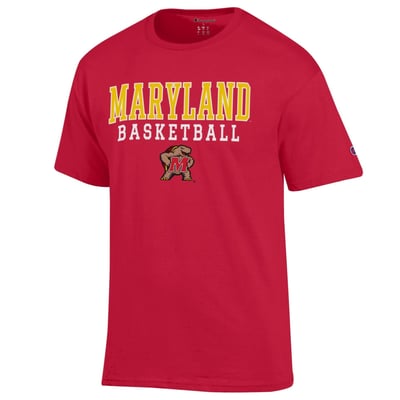 Maryland Terrapins Champion Basketball Stack T-Shirt - Red