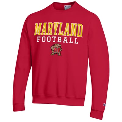 Maryland Terrapins Champion Football Stack Sweatshirt - Red
