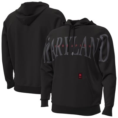 Maryland Terrapins Under Armour 2026 Sideline Overlay Icon Fleece Hoodie - Black