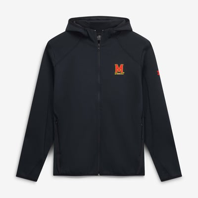 Maryland Terrapins Under Armour 2026 Sideline Unstoppable Fleece Tri-Blend Full-Zip Jacket - Black